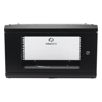 Gabinete de Pared / 6U Rack 19'' / 455mm Profundidad / 1.49 ft / Cristal Templado / Acero Reforzado