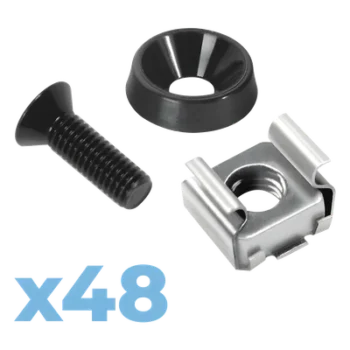 Kit de Montaje para Rack / 48 Tornillos / 48 Arandelas / 48 Tuercas Enjauladas / M5 y M6