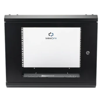 Gabinete de Pared 9U / 19" Rack / Cristal Templado / 455 mm Profundidad (1.49 ft) / Acero Reforzado / 80 kg Carga