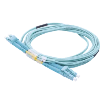 Jumper de Fibra Óptica / OM3 50/125 / LC-LC Dúplex / OFNR Riser / 2.0 mm / 3 m (9.84 ft) / Aqua