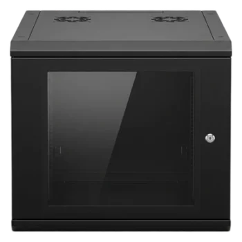 Gabinete de Pared 9U / 19 in / Profundidad 635 mm (2.08 ft) / Carga 100 kg / Cristal Templado / Acero Reforzado