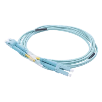 Jumper de Fibra Óptica / Multimodo OM3 50/125 / LC-LC Dúplex / OFNR Riser / 2.0 mm / 2 m (6.56 ft) / Aqua