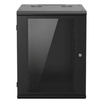 Gabinete de Pared 16U / 635 mm (25 in) Profundidad / Cristal Templado / Acero Reforzado / 100 kg Capacidad / Interior