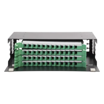 Distribuidor de Fibra Óptica / 19" (48.26 cm) / 3U / 48 Fibras / Bandejas Deslizables / 4 Entradas / Cable hasta 16 mm