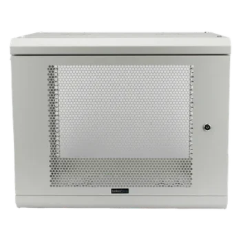 Gabinete de Pared / 9U / Profundidad 455 mm / Puerta Perforada / Carga 80 kg / Acero Reforzado / Color Blanco