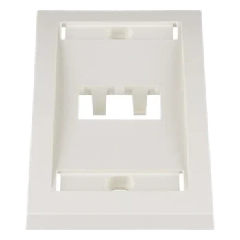 Placa de Pared Vertical / 2 Puertos Mini-Com / Espacios para Etiquetas / 2.75 x 4.5 pulgadas / Blanco Mate