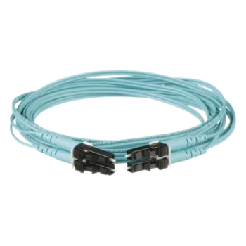 Jumper de Fibra Óptica / OM4 50/125 / LC-LC Duplex / OFNR Riser / Aqua / 1 Metro (3.28 Pies)