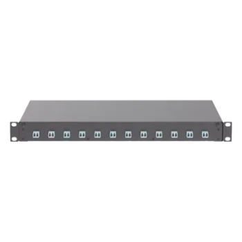 Distribuidor de Fibra Óptica / 12 Conectores LC Duplex (24 Fibras) / Multimodo OM3/OM4 / 1 UR / 17.5 in (444.5 mm) Ancho / 12.13 in (308.2 mm) Profundidad