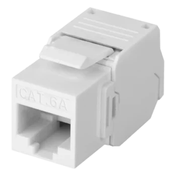 Módulo Jack Keystone / Cat6A / Toolless / U/UTP / 180° / 10 Gbps / Color Blanco