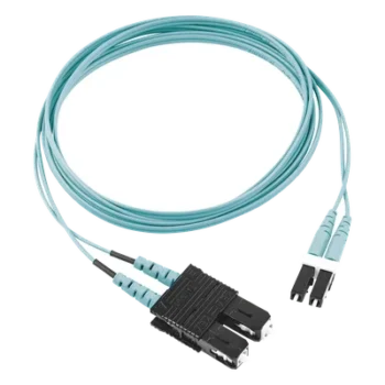 Jumper de Fibra Óptica / Multimodo OM3 50/125 / LC-SC Duplex / OFNR Riser / Aqua / 2 m (6.56 ft)