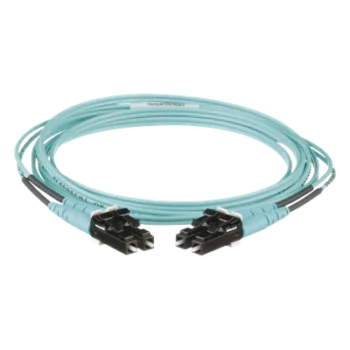 Jumper de Fibra Óptica / OM3 50/125 / LC-LC Dúplex / OFNR Riser / 2 m (6.56 ft) / Aqua