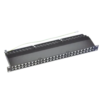 Panel de Parcheo Precargado / 48 Puertos / Cat6A Blindado / 1U Rack / T568A-B