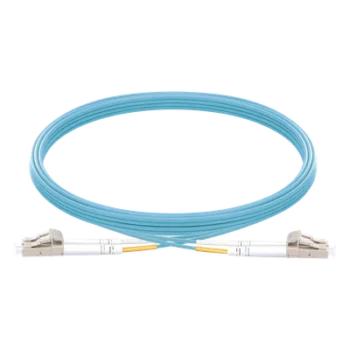 Jumper de Fibra Óptica / OM3 50/125 / LC-LC Dúplex / OFNR Riser / 2.0 mm / 5 m (16.40 ft) / Aqua