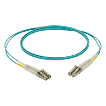 Jumper de Fibra Óptica / Multimodo OM3 50/125 µm / LC-LC Dúplex / LSZH / Aqua / 3 m (9.84 pies) / 1.6 mm