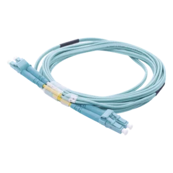Jumper de Fibra Óptica / OM4 50/125 / LC-LC Dúplex / OFNR Riser / 2.0 mm / 3 m (9.84 ft) / Aqua