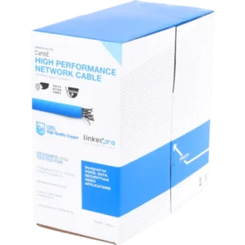 Cable de Red UTP / Cat6 / 24 AWG / 305 m (1000 ft) / 100% Cobre / 250 MHz / CM / Interior / Azul