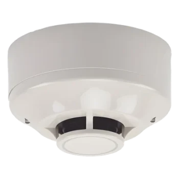 Detector de Calor Inalámbrico Direccionable / Temperatura Fija 135 °F (57 °C) / Red Mallada Clase A 902-928 MHz / Topología Padre-Hijo con Repetidor / Base y Baterías Incluidas