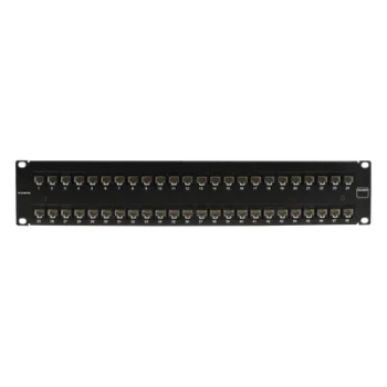 Patch Panel / UTP Cat6 / 48 Puertos / Plano 2U / Rack 19' / Terminación 4 Pares