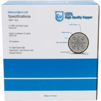 Cable UTP Cat6+ / 305 m (1000 ft) / Calibre 23 AWG / Intemperie / Sin Blindar / Gigabit Ethernet