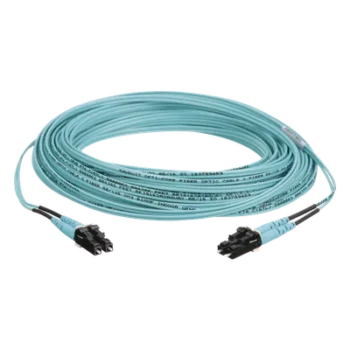 Jumper de Fibra Óptica / OM3 50/125 / LC-LC Dúplex / OFNR Riser / Aqua / 15 m (49.21 pies)