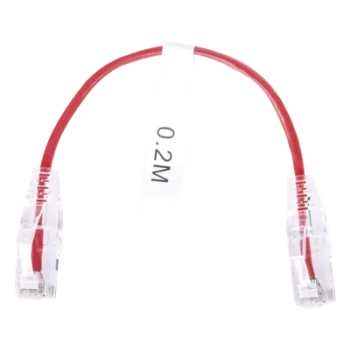 Cable de Parcheo Slim UTP Cat6 / 20 cm (0.66 ft) / 28 AWG / Rojo / 100 Ohm