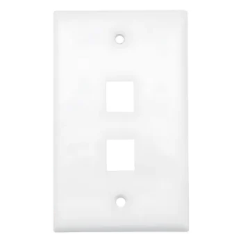 Placa de Pared / 2 Puertos / UL 94 V-0 / 114x70x10 mm / 0.37x0.23x0.03 ft / 20 Piezas / Blanco