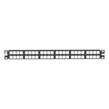 Panel de Parcheo Modular / 48 Puertos / 1 UR / Alta Densidad / Keystone / Acero CRS / RoHS