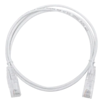 Cable de Parcheo Slim UTP Cat6 / 1 Metro (3.28 Pies) / 28 AWG / Blanco / 1 Gbps+