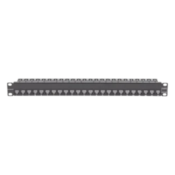 Patch Panel / 24 Puertos / Blindado / Cat 6A / Plano / 1UR