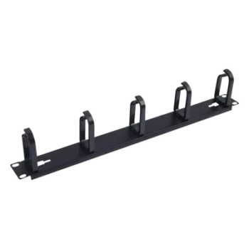 Organizador de Cables / 5 Anillos Removibles / 1U / 19" / Montaje Vertical u Horizontal / Acero con Ganchos ABS / Espaciado 4"