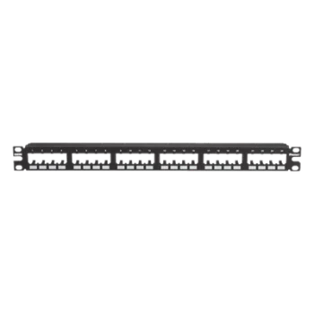 Panel de Parcheo Modular / 24 Puertos / 1UR / Montaje al Ras / 19" o 23" / Sin Blindaje / CRS y ABS
