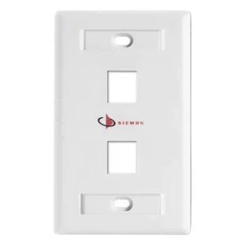 Placa de Pared Keystone / 2 Salidas / Color Blanco / Compatible con Jacks Z-MAX y MAX