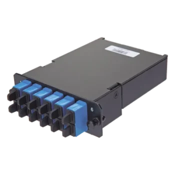 Placa Acopladora de Fibra Óptica / 12 Fibras Monomodo OS2 / 6 Conectores LC Duplex / Pérdida de Inserción ≤0.35 dB / Color Azul TIA/EIA-568-C.3