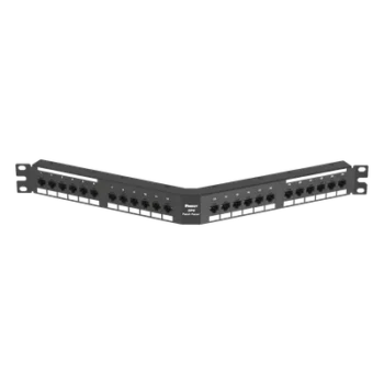 Panel de Parcheo Angulado / Categoría 6A / 24 Puertos / 1UR / 10GBASE-T / PoE++ 100W