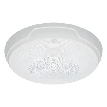 Bocina de Techo para Evacuación por Voz / Doble Voltaje 25/70.7 V / Potencia Seleccionable 1/4 a 2 W / Rango 400 a 4,000 Hz / Sin Estrobo / Montaje Plug-In