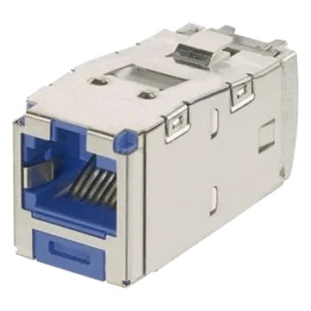 Jack RJ45 Blindado / Categoría 6A / 8P8C / Terminación sin Impacto / PoE 100W / Azul