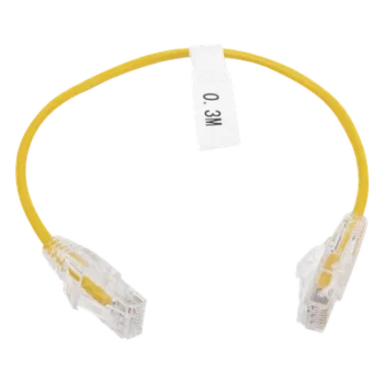 Cable de Parcheo Slim UTP Cat6 / 30 cm (0.98 ft) / 28 AWG / Amarillo / 10 Gbps