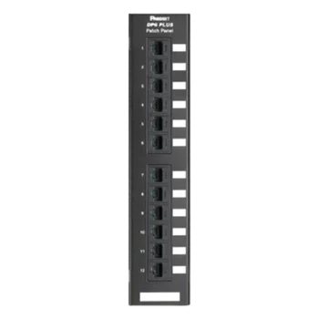 Panel de Parcheo de Impacto 110 / Categoría 6 / 12 Puertos / Montaje en Pared / 1-250 MHz / PoE++ 100W