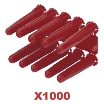 Taquete de Anclaje Plástico / Doble Expansión Multidireccional / 1/4" / Carga 60 kg / Paquete 1000 Piezas / HDPE Resistente