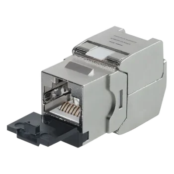 Módulo Jack Keystone / STP Blindado / CAT6A / Toolless / 10GbE / Tapa Protectora