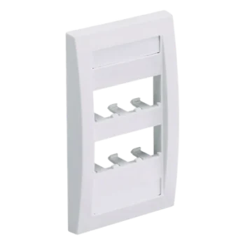 Placa de Pared Vertical / 6 Puertos Mini-Com / Etiquetas Integradas / 2.75 x 4.5 pulg. / Blanco Mate