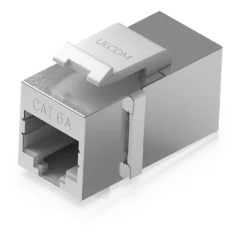 Acoplador Keystone / Cat6A Pasante / 10 Gbps / PoE / Snap-In / Paquete 12 Piezas