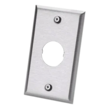 Placa de Pared Industrial / 1 Puerto / Acero Inoxidable / Montaje Vertical / Superficie Plana