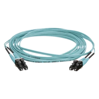 Jumper de Fibra Óptica / Multimodo OM4 50/125 / LC-LC Duplex / OFNR Riser / Aqua / 4 m (13.12 ft)