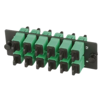 Placa Acopladora de Fibra Óptica / 12 Conectores SC/APC / Monomodo OS1/OS2 / Color Verde / Cerámica Zirconia