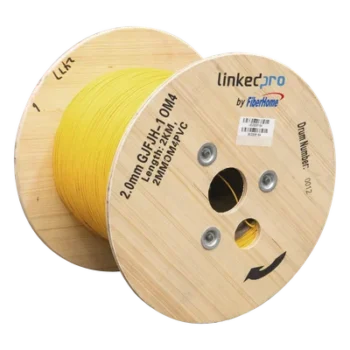 Cable de Fibra Óptica Multimodo / OM4 / Simplex / Tight Buffer 0.9 mm / Diámetro 2.0 mm / PVC Amarillo / Precio Por Metro