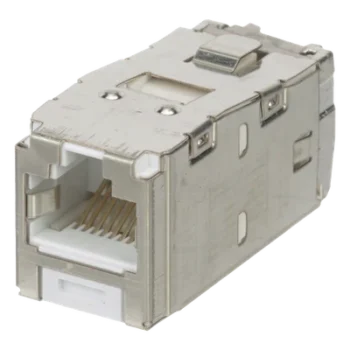 Conector Jack RJ45 Blindado / Categoría 6A / 8P8C / Mini-Com TG / Terminación sin Herramienta / PoE 100W / -10°C a 65°C