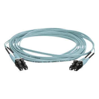 Jumper de Fibra Óptica / OM4 50/125 / LC-LC Dúplex / OFNR Riser / Aqua / 9 m (29.53 ft)