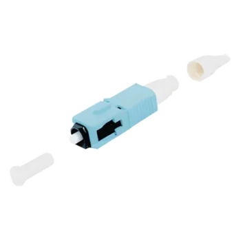 Conector de Fibra Óptica / SC Simplex / Multimodo 50/125 OM3-OM4 / Pre-Pulido / Re-Terminable / Color Aqua