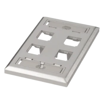 Placa de Pared Vertical / Acero Inoxidable Grado 304 / 4 Puertos Mini-Com / 69.8 x 114.3 mm / 2.75 x 4.5 pulg.